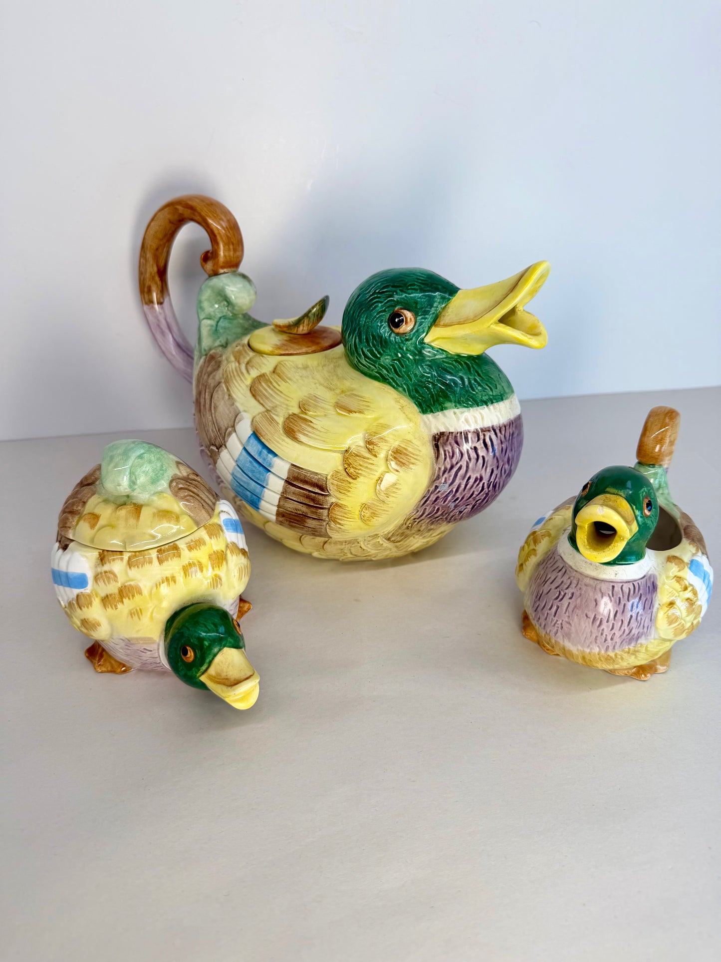 Fitz and Floyd 1986 Hand Painted Mallard Duck Teapot