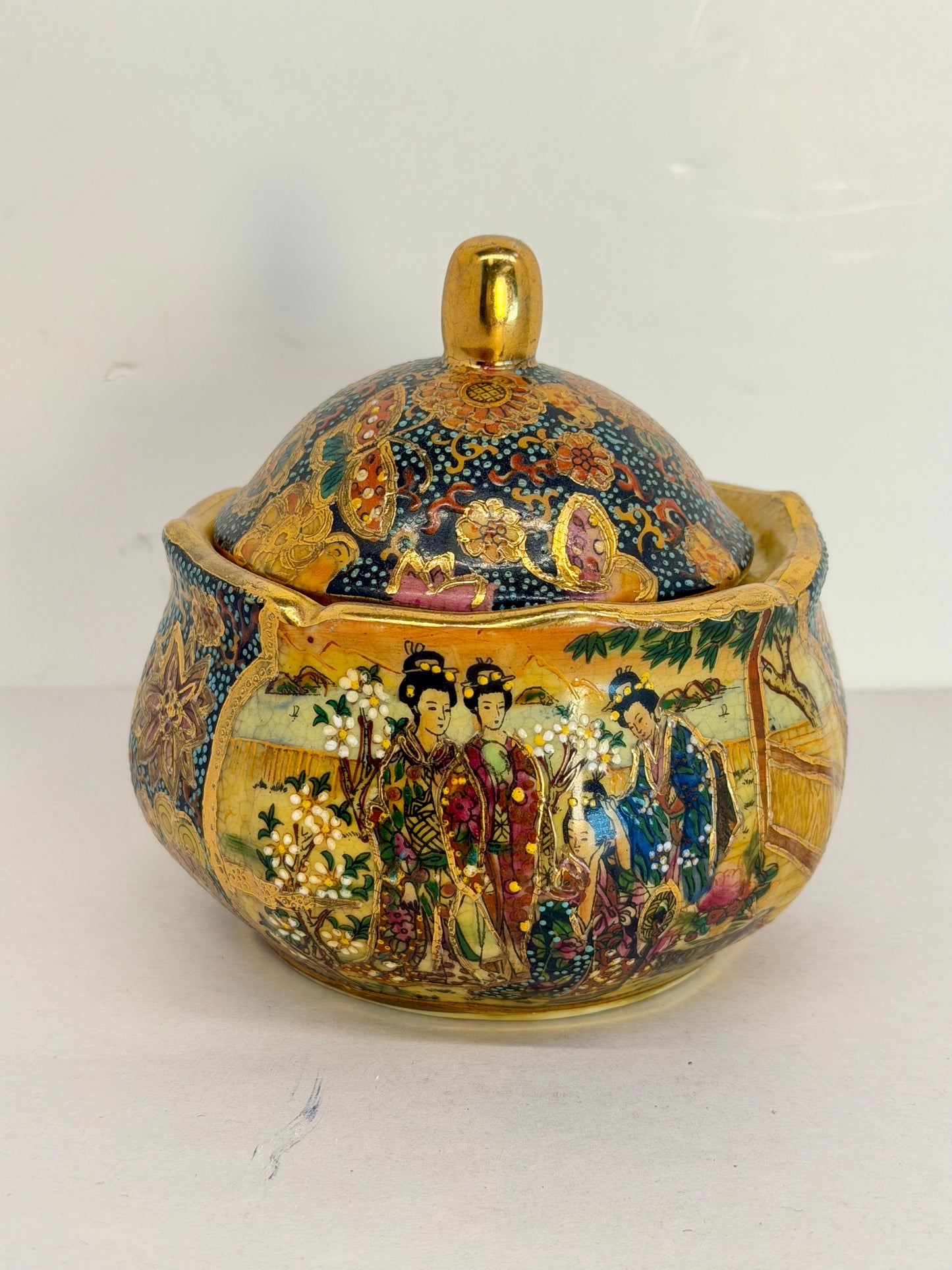 Royal Satsuma Hand-Painted Jar