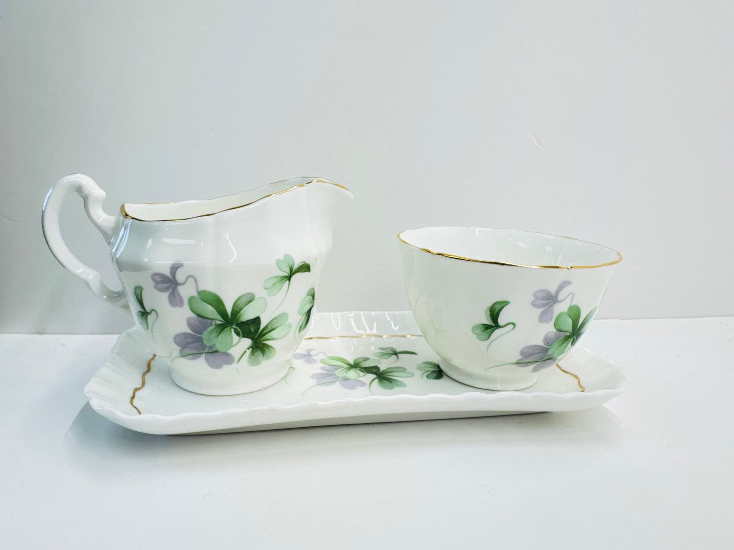 Green & Purple Shamrocks by Adderley, England