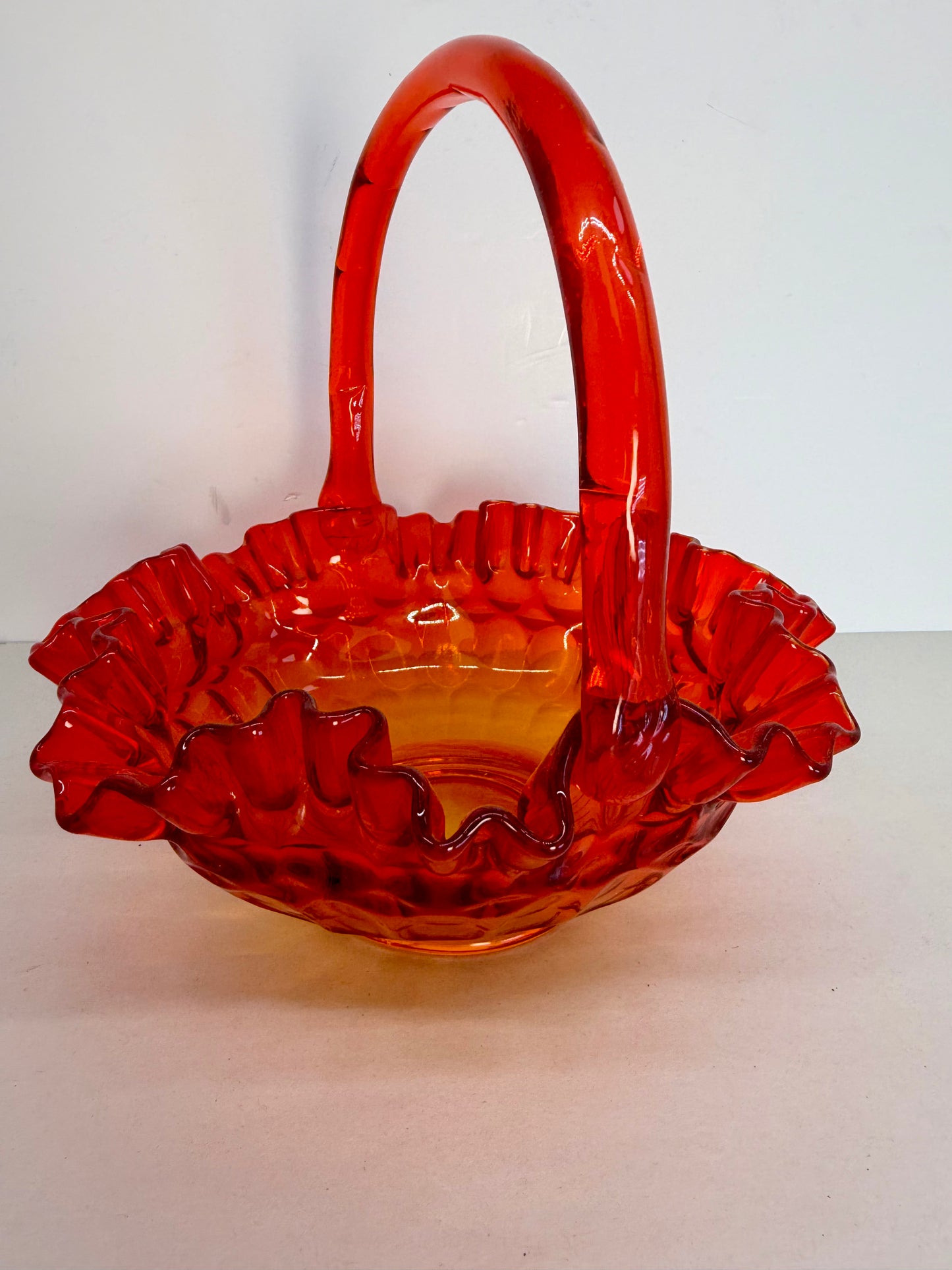 Fenton Amberina Glass Basket