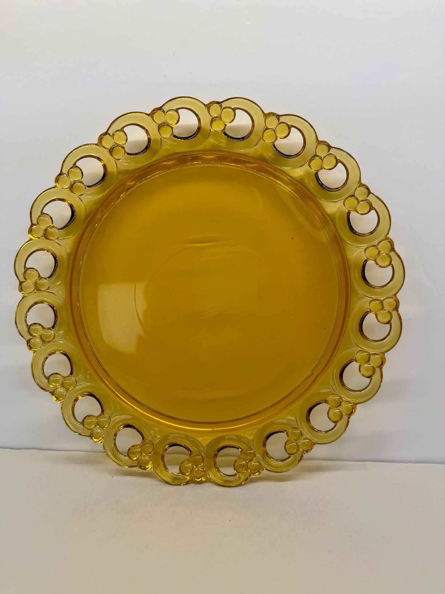 Czech Dark Amber Round Platter