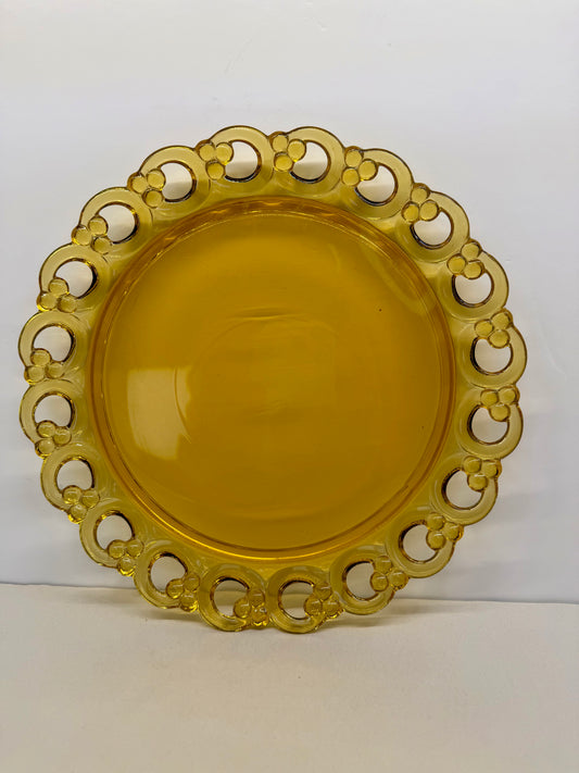 Czech Dark Amber Round Platter