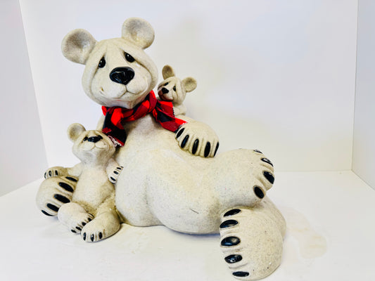 Vintage Polar Bear Figurines: Quarry Critters Billy & Friends, Winter Decor