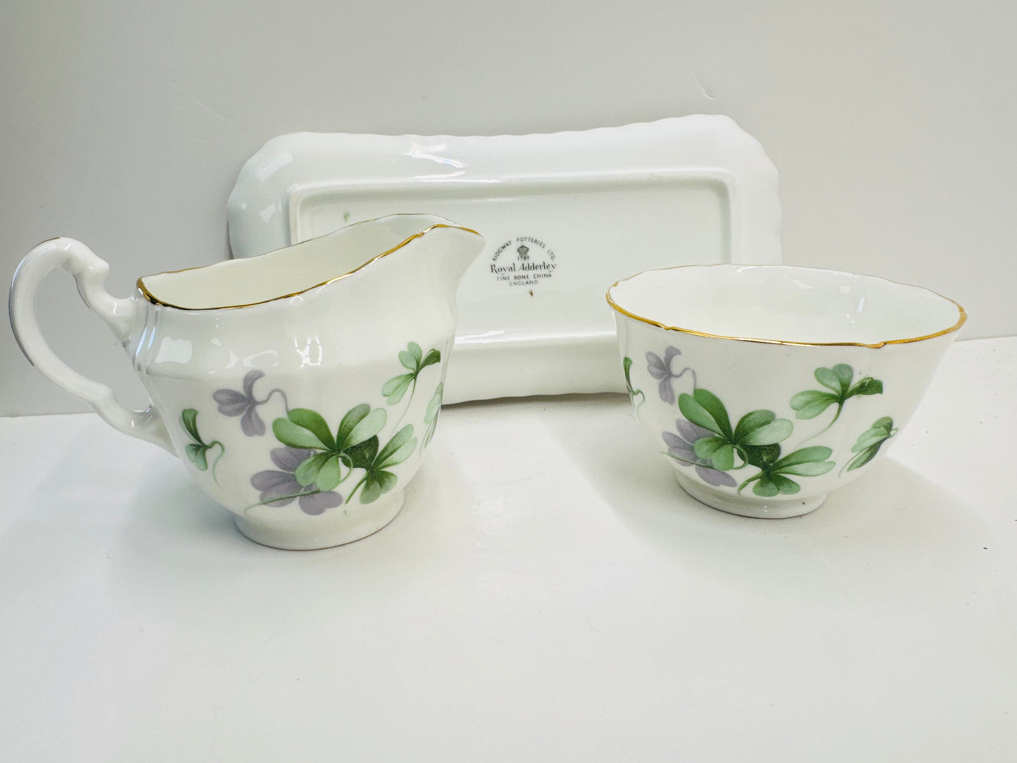 Green & Purple Shamrocks by Adderley, England