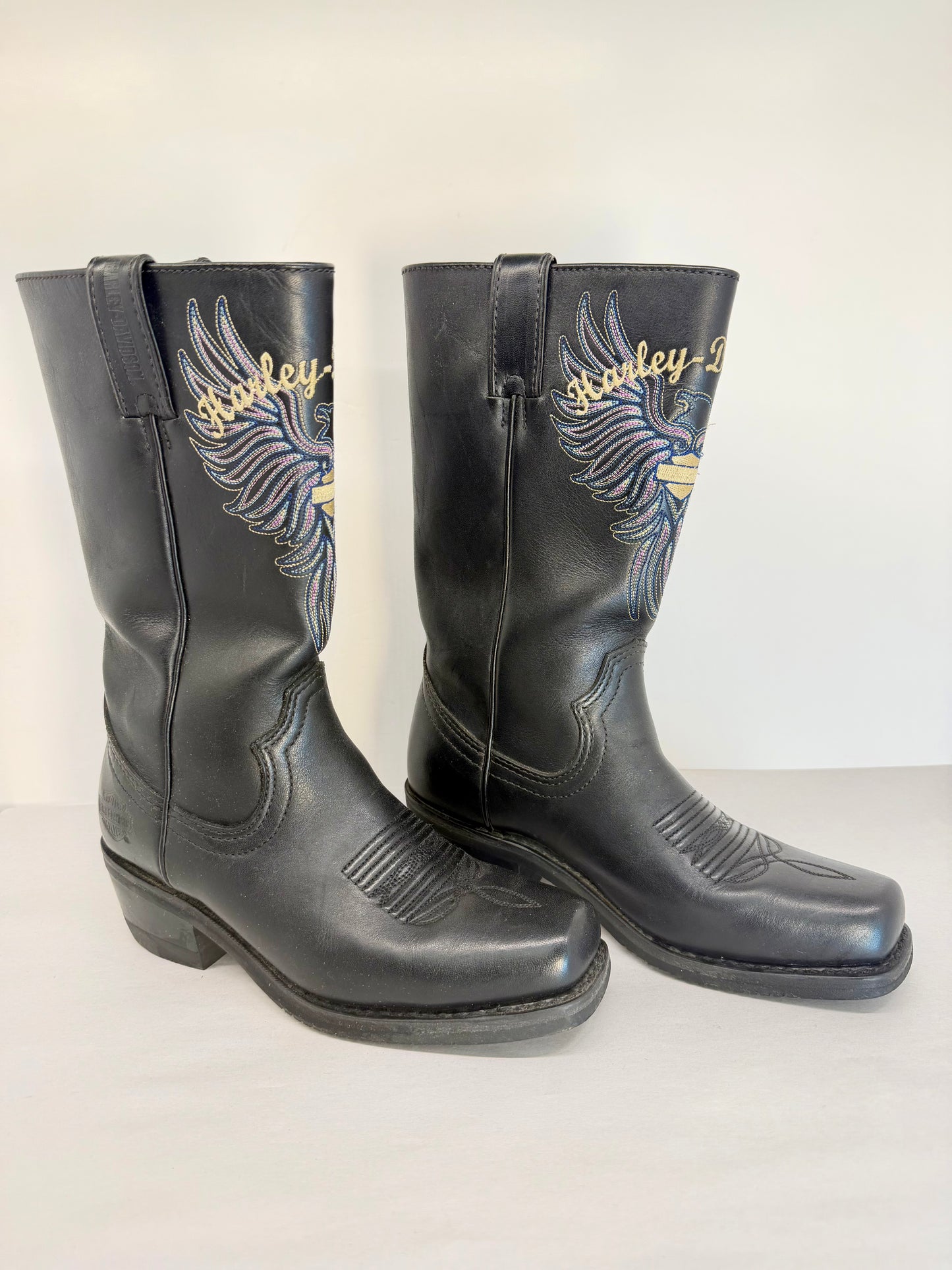 Leather harley davidson boots