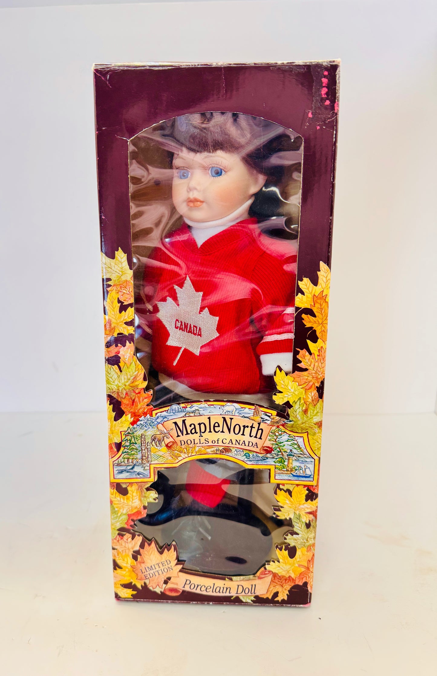 Dolls of Canada Porcelain Doll Girl Hockey Player Maple North