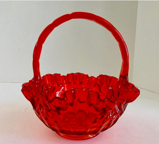 Fenton Amberina Glass Basket