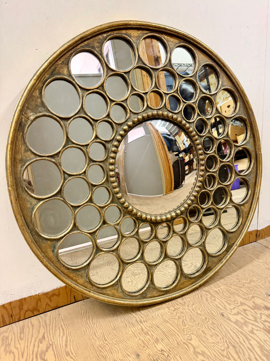 Handmade Gold Round Wall Mirror (PICK UP ONLY!!)