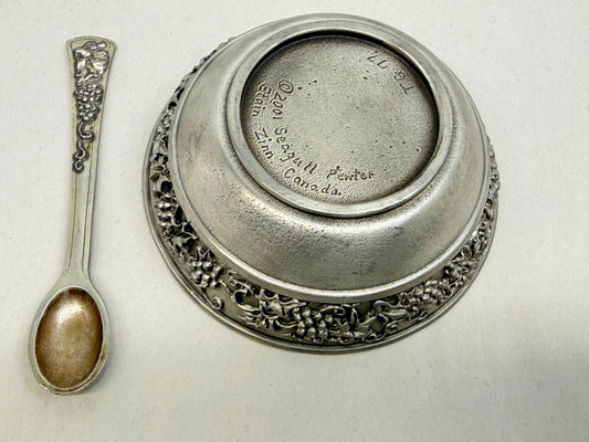 999 silver bowl and spoon set