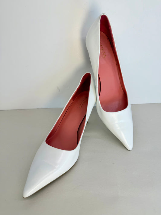 Guess Marciano White Pointed-Toe Leather Pumps