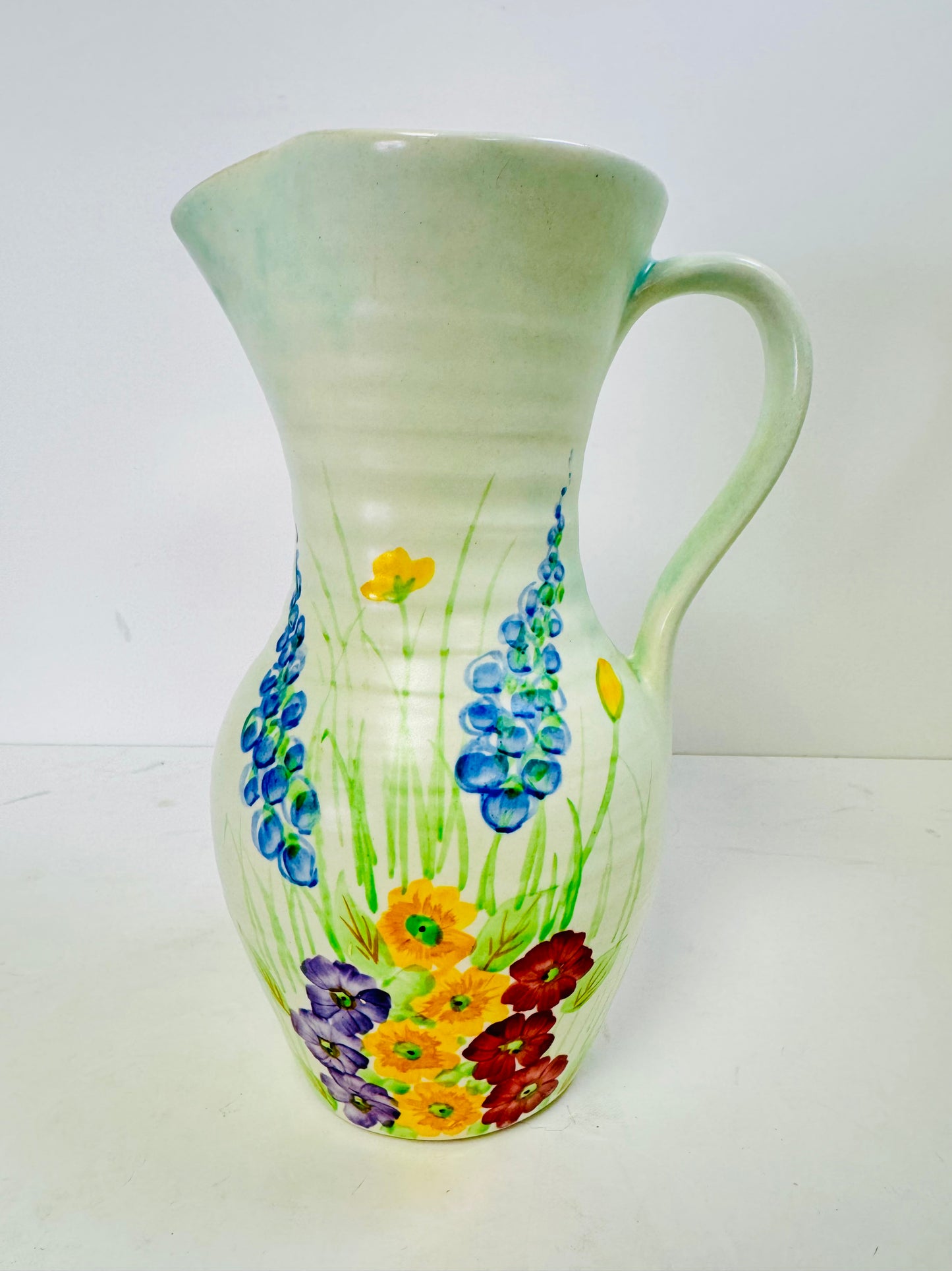 Vintage E. Radford hand painted pottery jug 1940, England