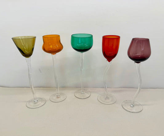 Multi Colored Cordial Glasses,