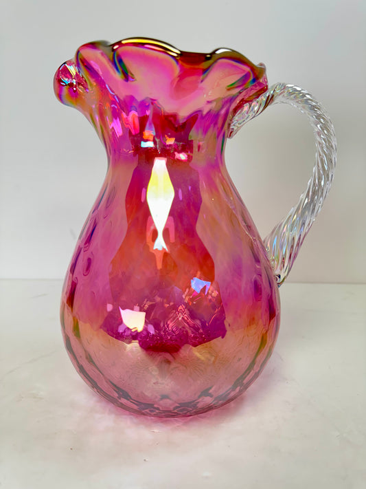 Vintage blown cranberry Canadian Heritage by Ross;Art Glass