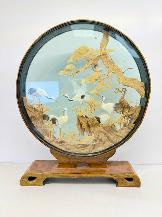 Chinese Crane Cork & Paper Hand Crafte