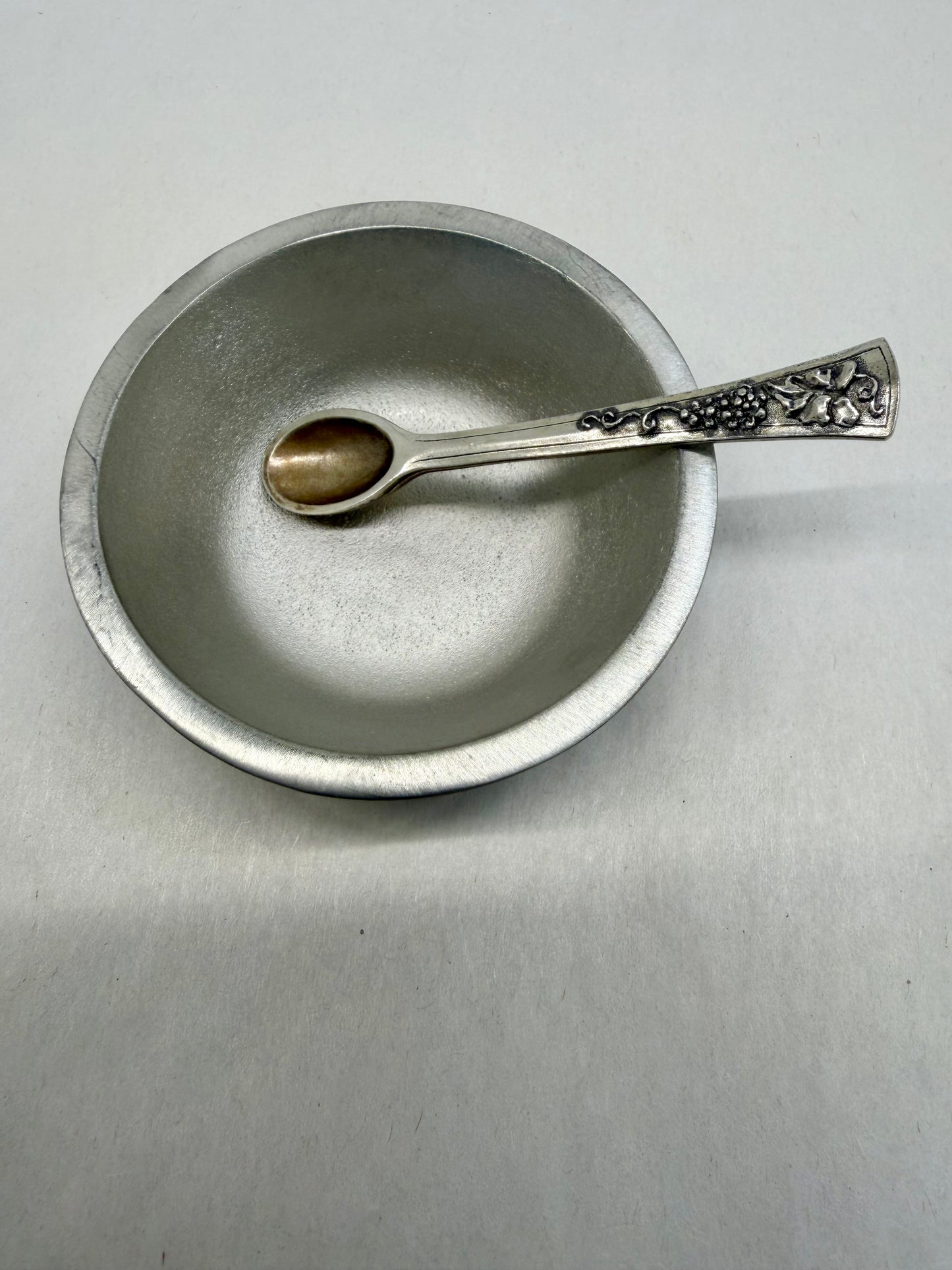 999 silver bowl and spoon set