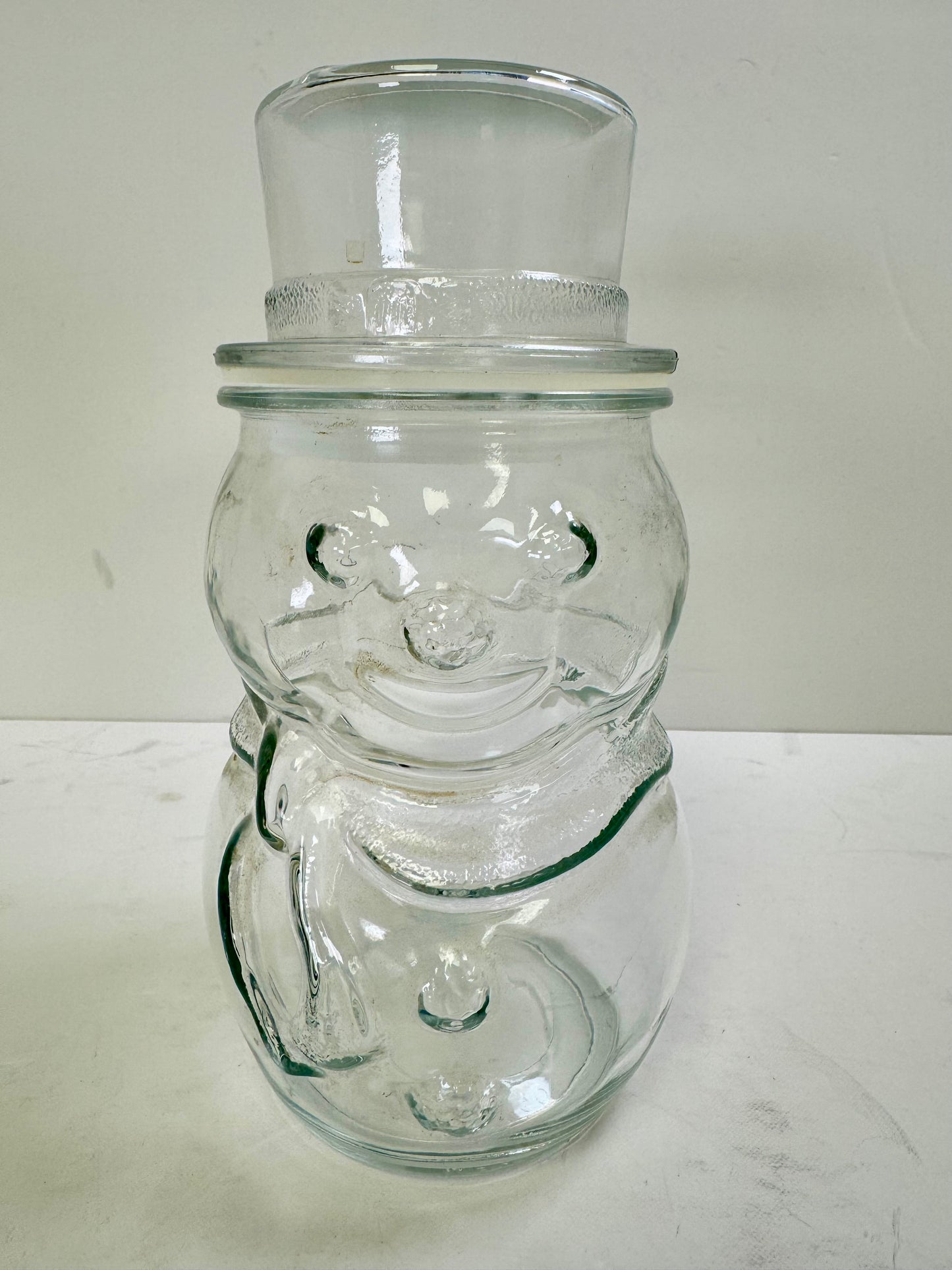 Clear Glass Snowman : Collectible Holiday Decor