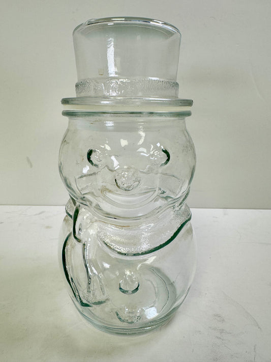 Clear Glass Snowman : Collectible Holiday Decor