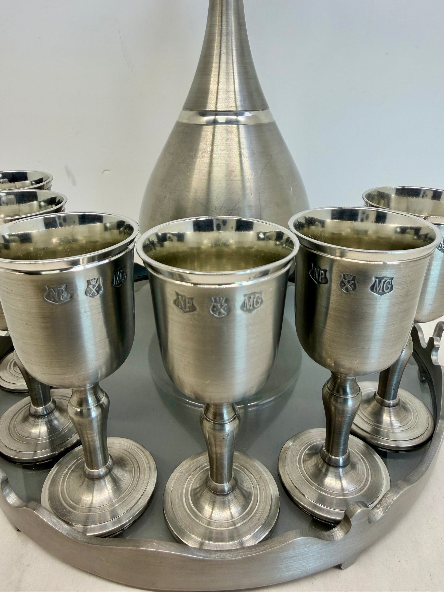John Somers Brazil Stamped Pewter Wine Goblet