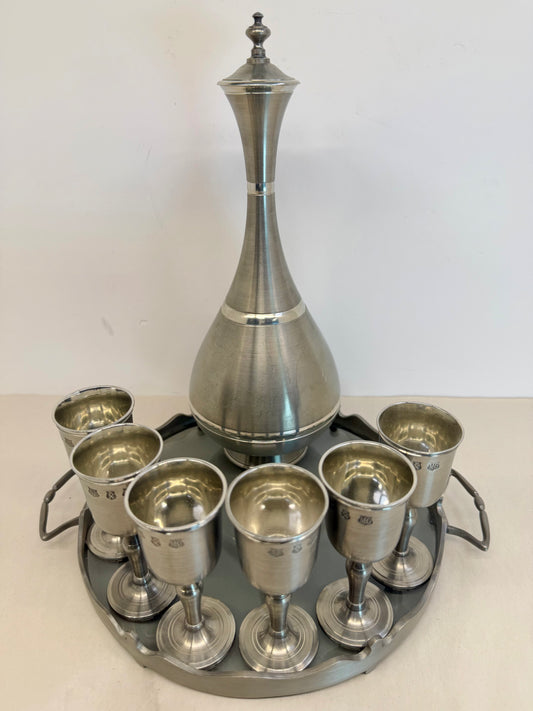 John Somers Brazil Stamped Pewter Wine Goblet