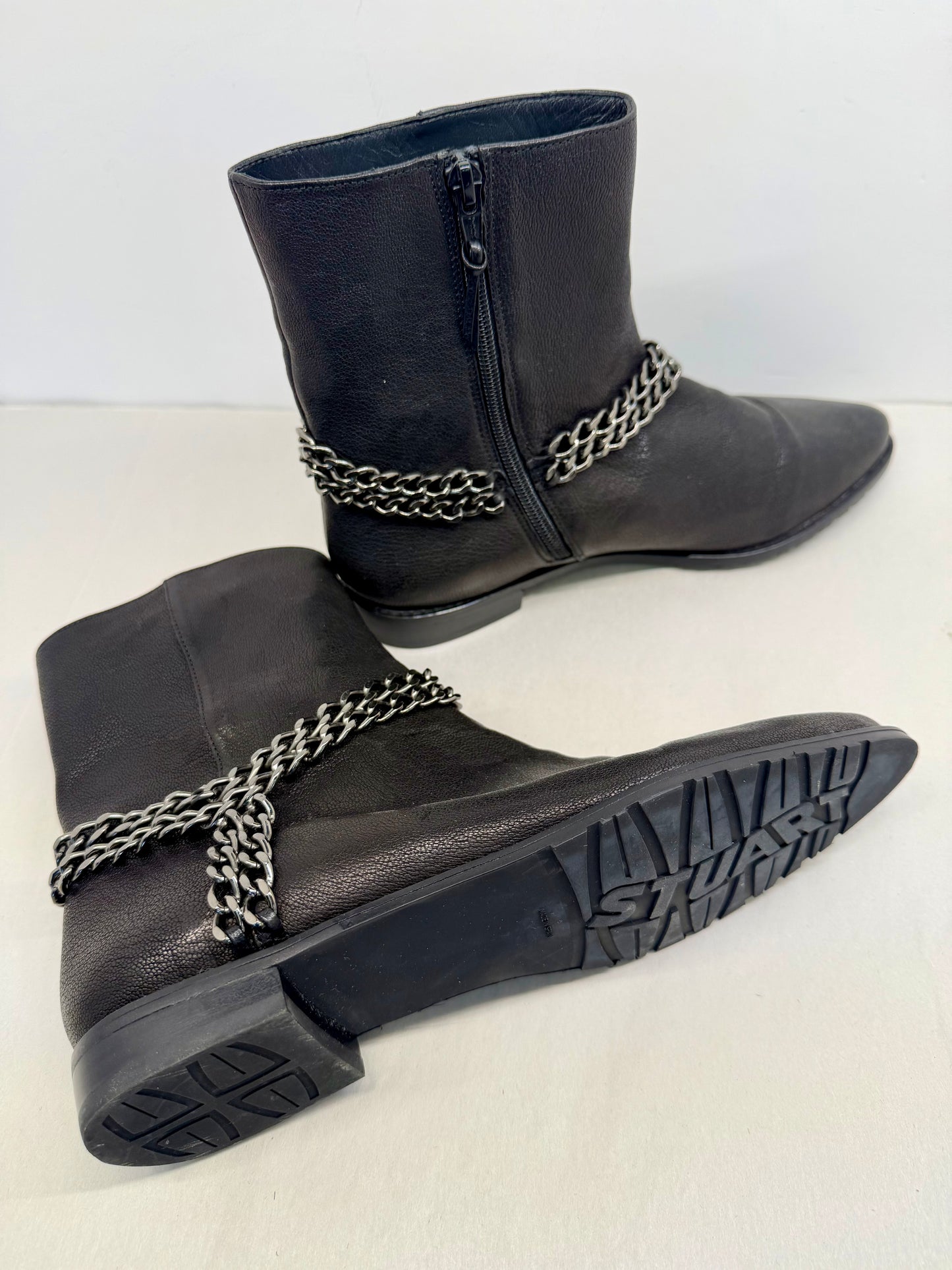 Stuart Weitzman Chain Booties Black