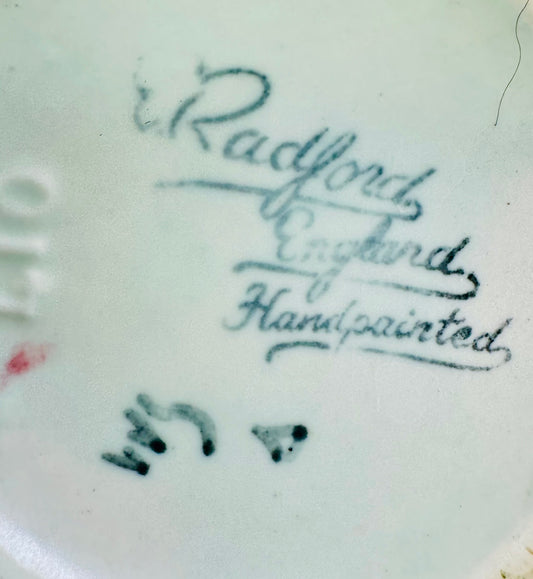 Vintage E. Radford hand painted pottery jug 1940, England