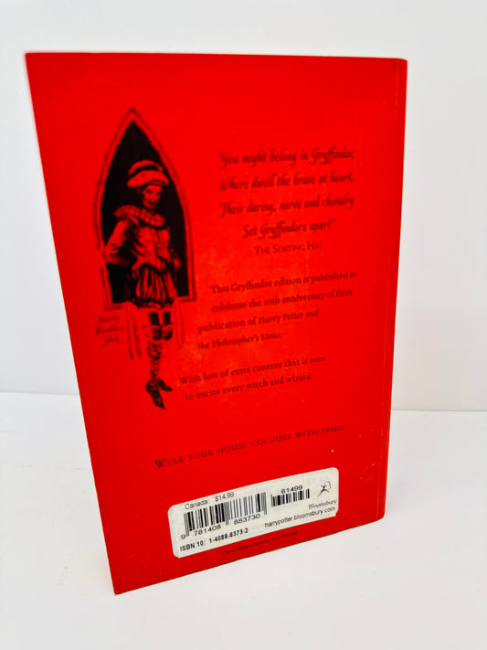 Harry Potter Book Philosophers Stone Gryffindor