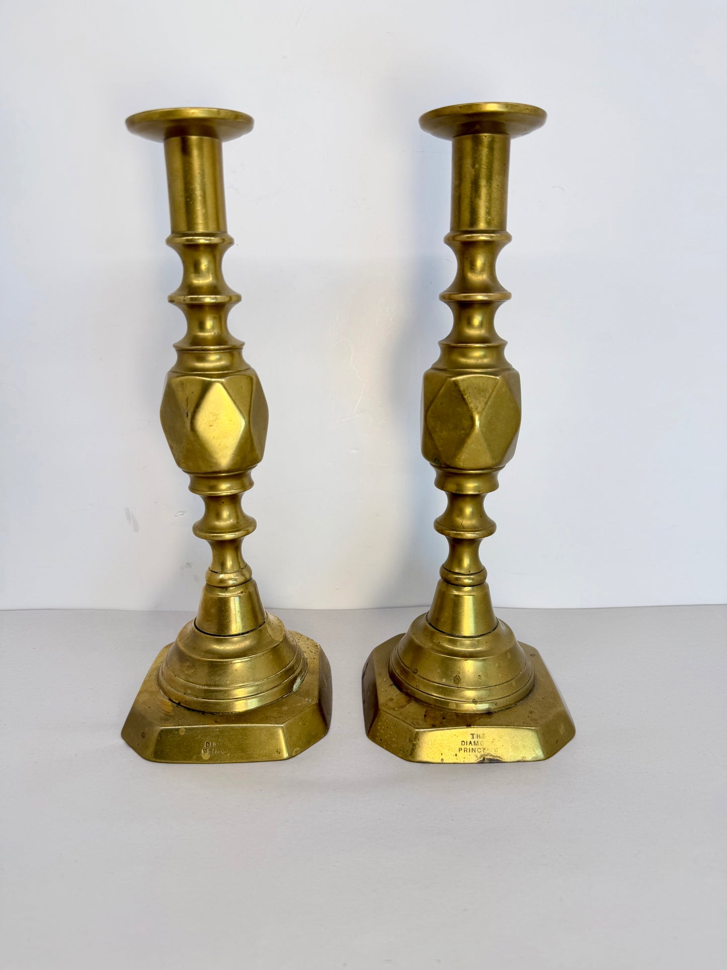 Vintage brass candlestick holders set