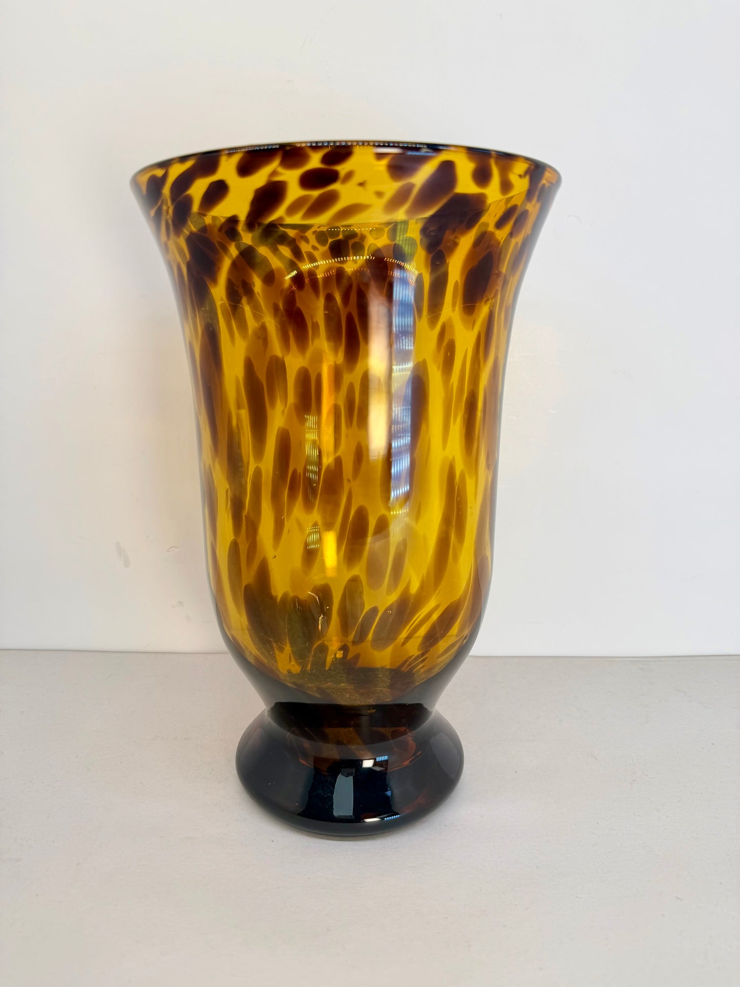 Faux Tortoise Shell Glass Vase