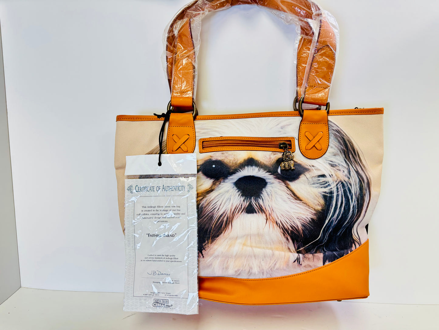 RARE Ardleigh Elliot Shih-Tzu Faithful Friends Dog Tote Handbag Purse