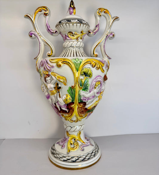 Alcobaca Pottery Hand Painted Vase