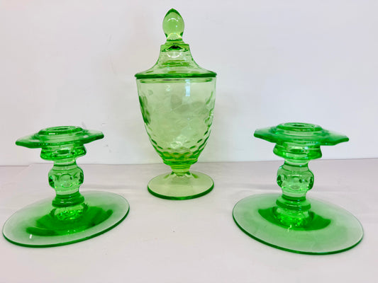 Uranium Glass Candle Stick Holder