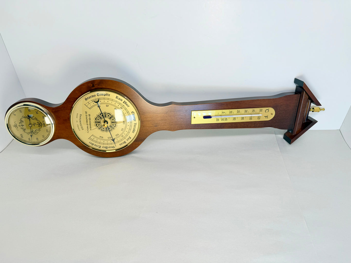 Fisher Wooden Barometer Weather Station