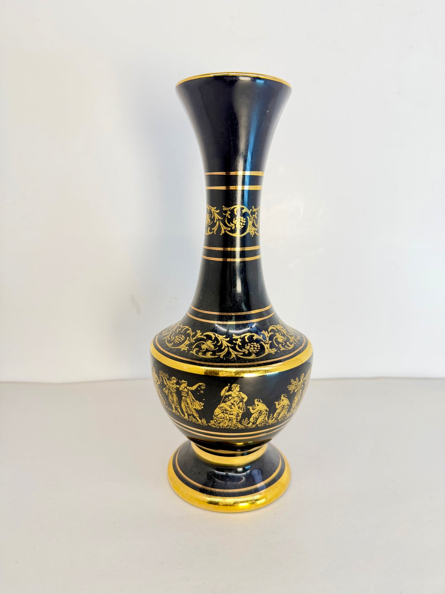 Handmade Ceramic Black Gold Vase