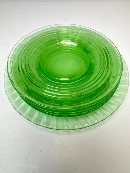 Vintage - Hocking Glass Co. "Circle, Green" (5)