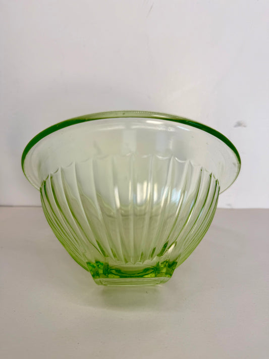 Hazel atlas green bowl uranium glass