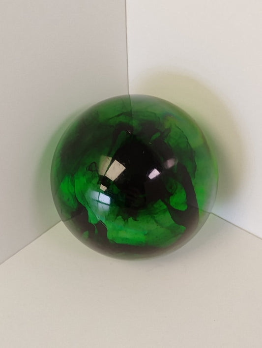 Green Inky Swirl Glass Marble