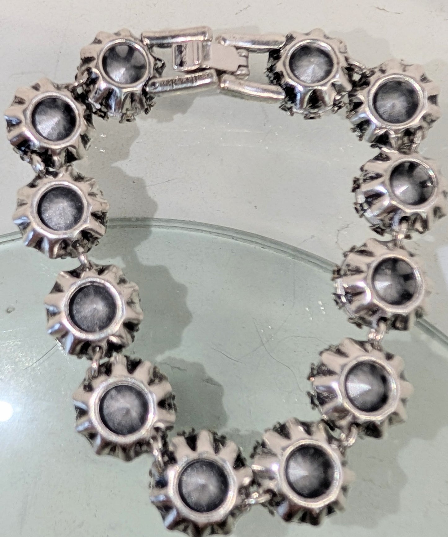 Silver toned rhinestone bracelet