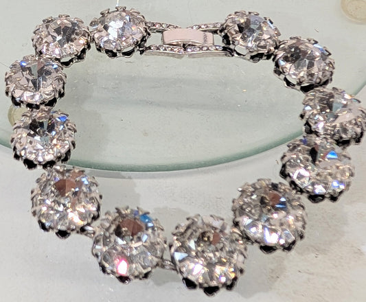 Silver toned rhinestone bracelet