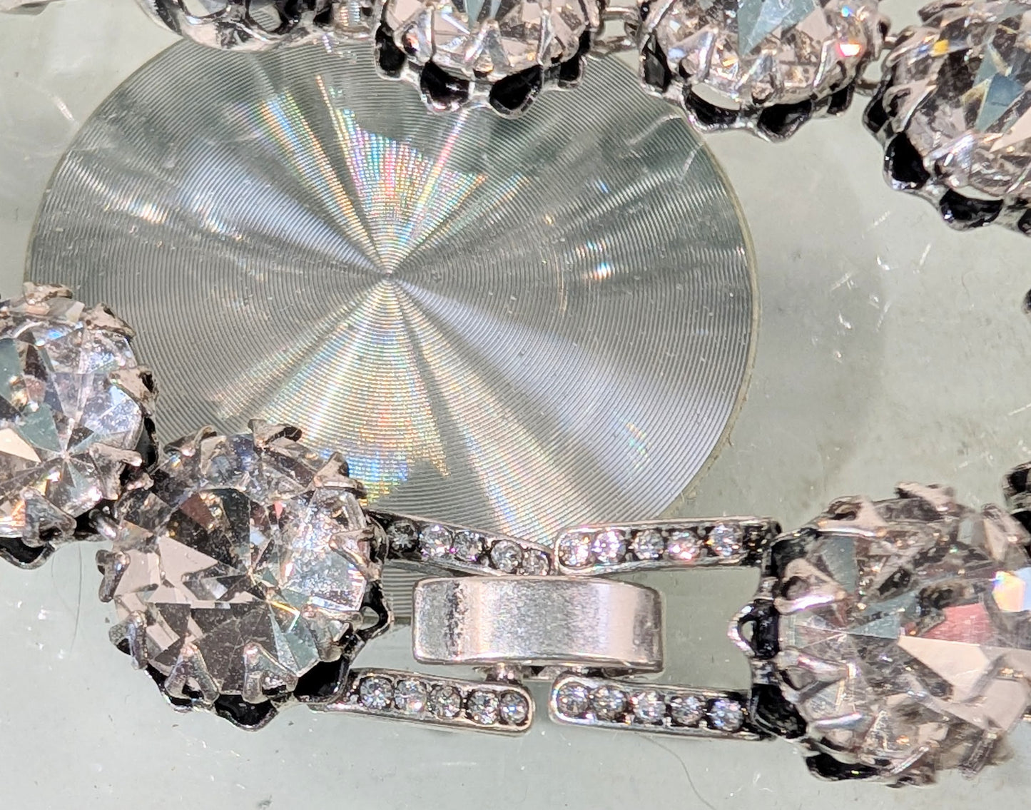 Silver toned rhinestone bracelet