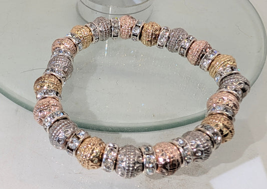 Large holed rhinestone Crystal bracelet