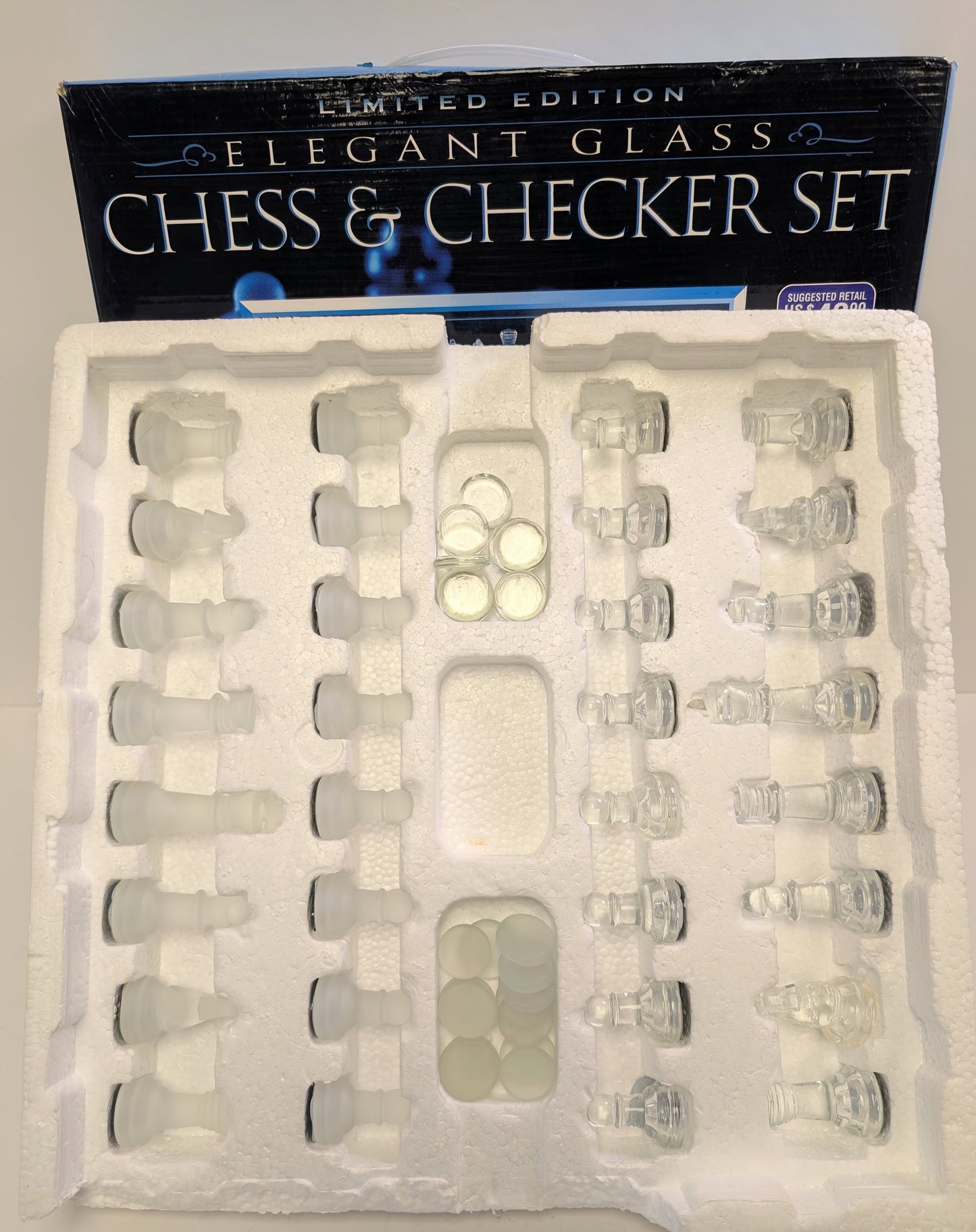 Traditional frosted chess/ checkered board set