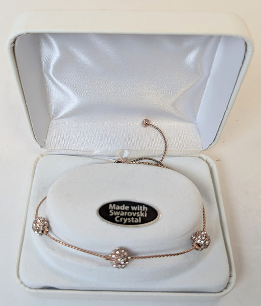 Rose gold Swarovski Crystal adjustable bracelet