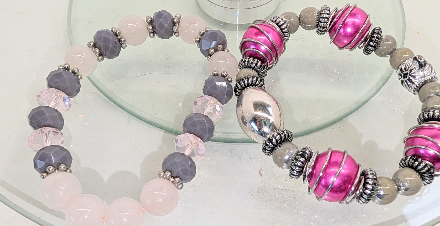 6 variety of beaded bracelets